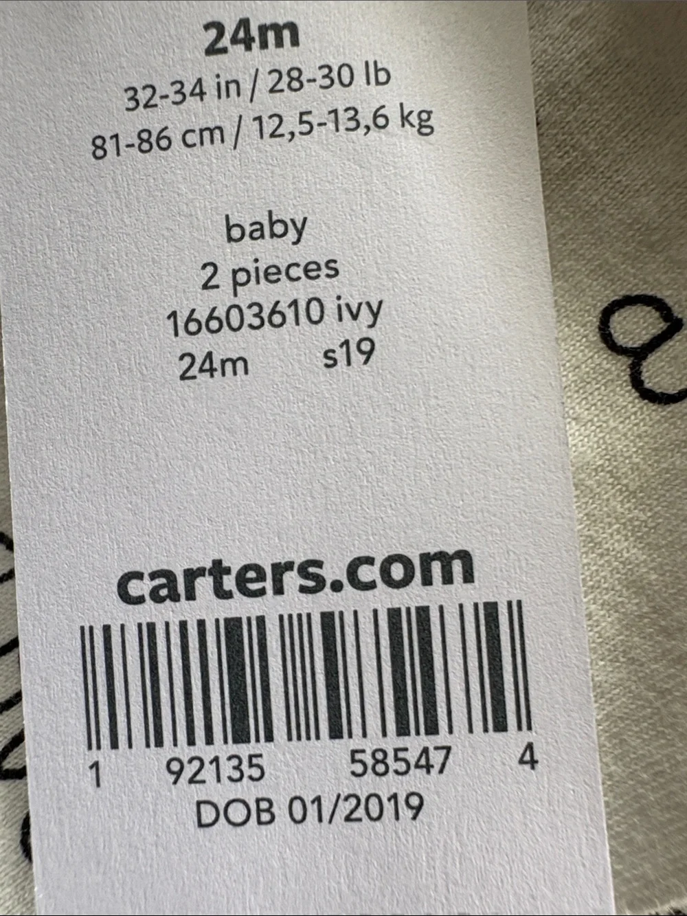 Carter’s Baby Girl White Script “Sweet Words” Dress Pink Heart Pocket